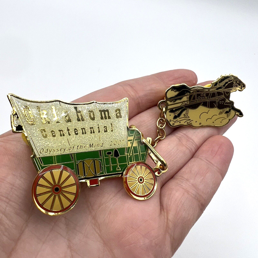 Odyssey Of the Mind Oklahoma Centennial 2007 Stagecoach & Horses Trading Pin